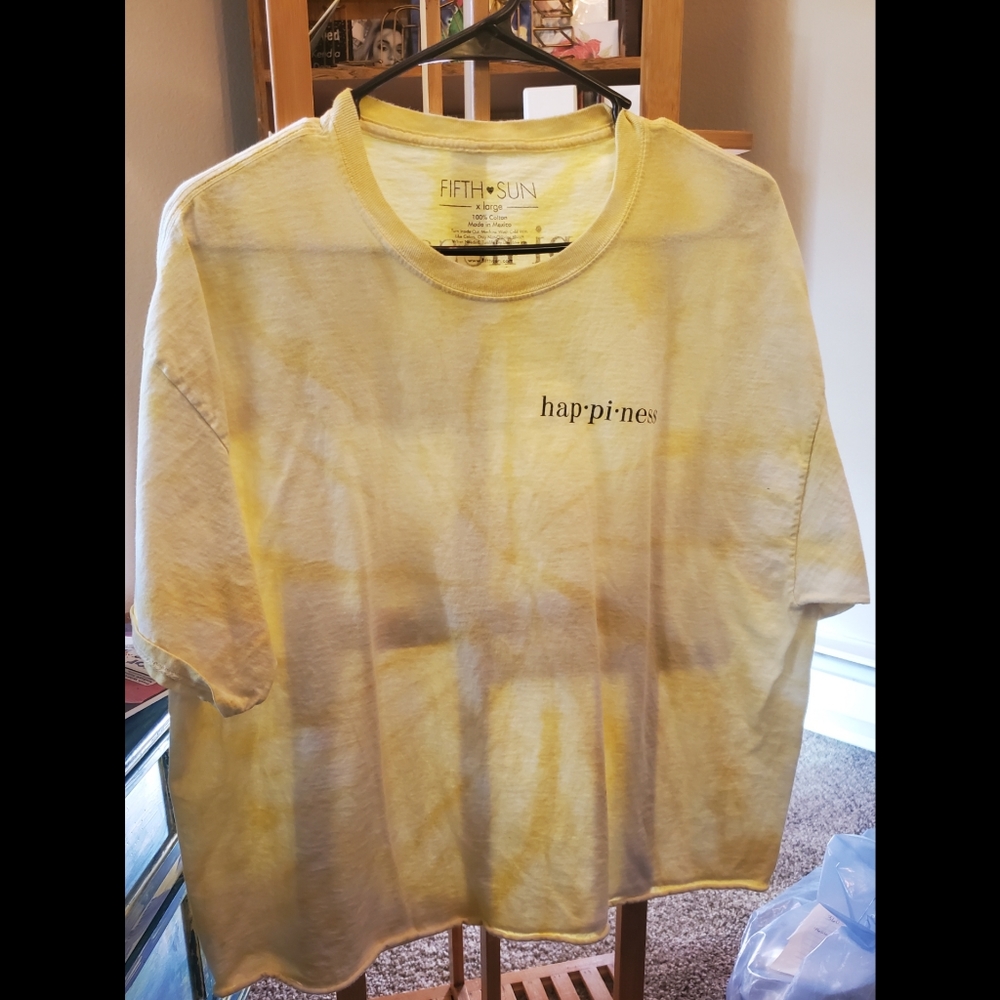 Large yellow tiedye shirt